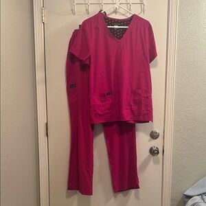 Magenta Pink Koi Scrub Set